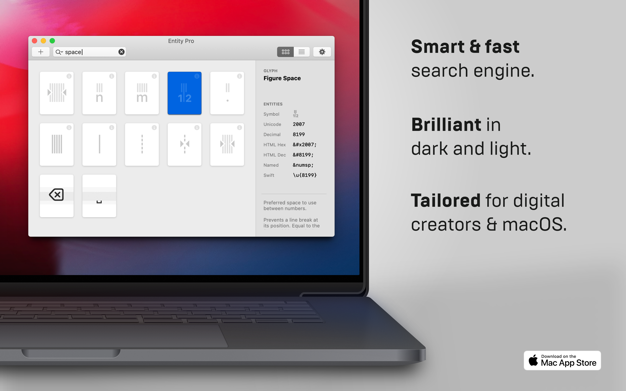 Entity Pro 1.5 for Mac|Mac版下载 | Unicode 和 Emoji 管理工具