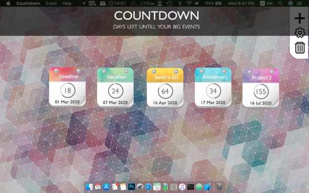 Countdown 2.1 for Mac|Mac版下载 | 倒数日提醒