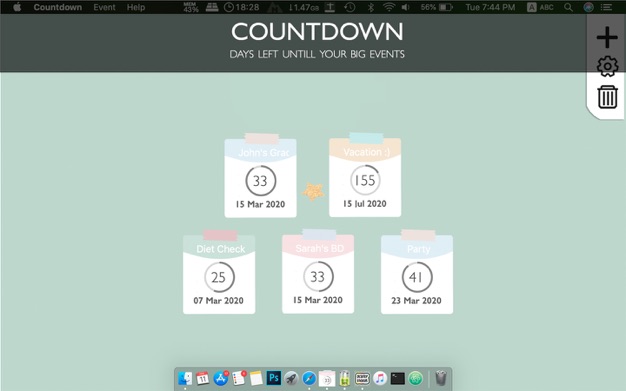 Countdown 2.1 for Mac|Mac版下载 | 倒数日提醒
