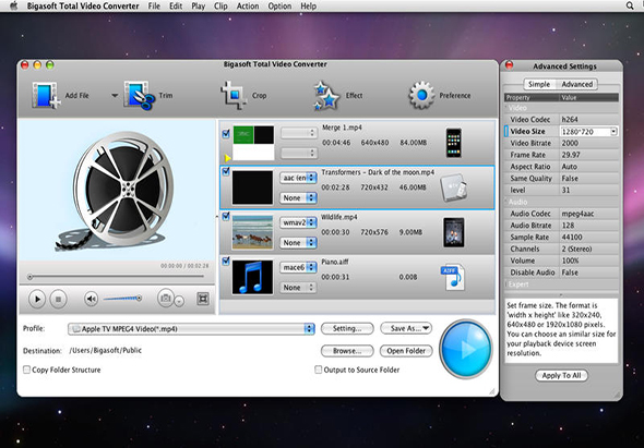 Bigasoft Total Video Converter 5.6.4 for Mac|Mac版下载 | 视频格式转换工具