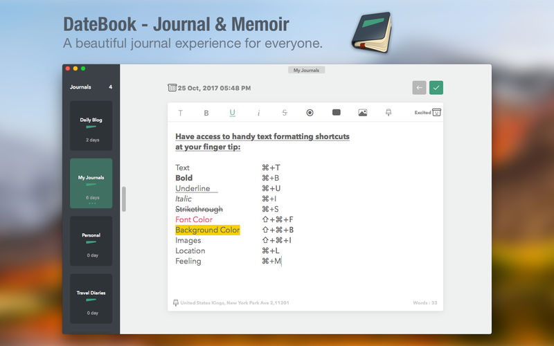 DateBook - Journal | Memoir 2.1.7 for Mac|Mac版下载 | 日记软件
