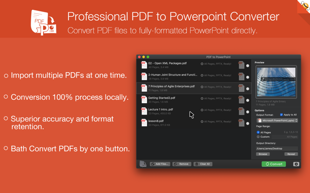 PDF to PowerPoint by Flyingbee 4.2.2 for Mac|Mac版下载 | 飞蜂PDF转PowerPoint转换器