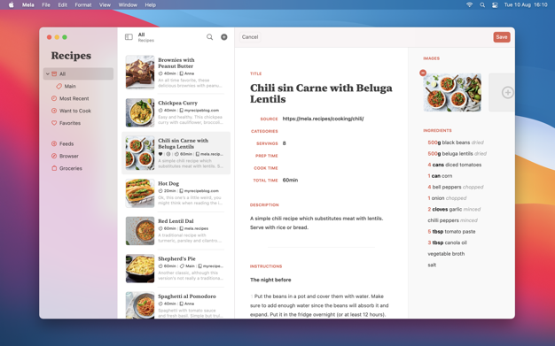 Mela – Recipe Manager 1.6.3 for Mac|Mac版下载 | 食谱管理器