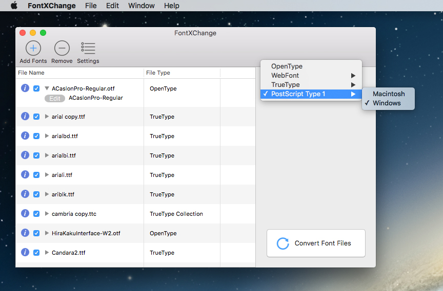 FontXChange 5.7 for Mac|Mac版下载 | 字体格式转换工具