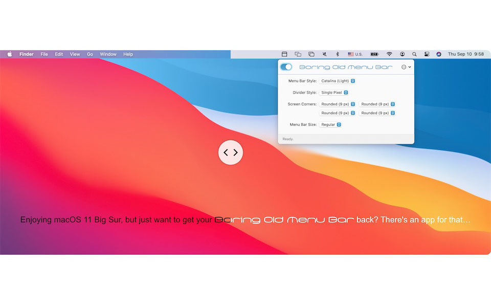 Boring Old Menu Bar 1.26 for Mac|Mac版下载 | 将macOS的菜单栏变为传统模式