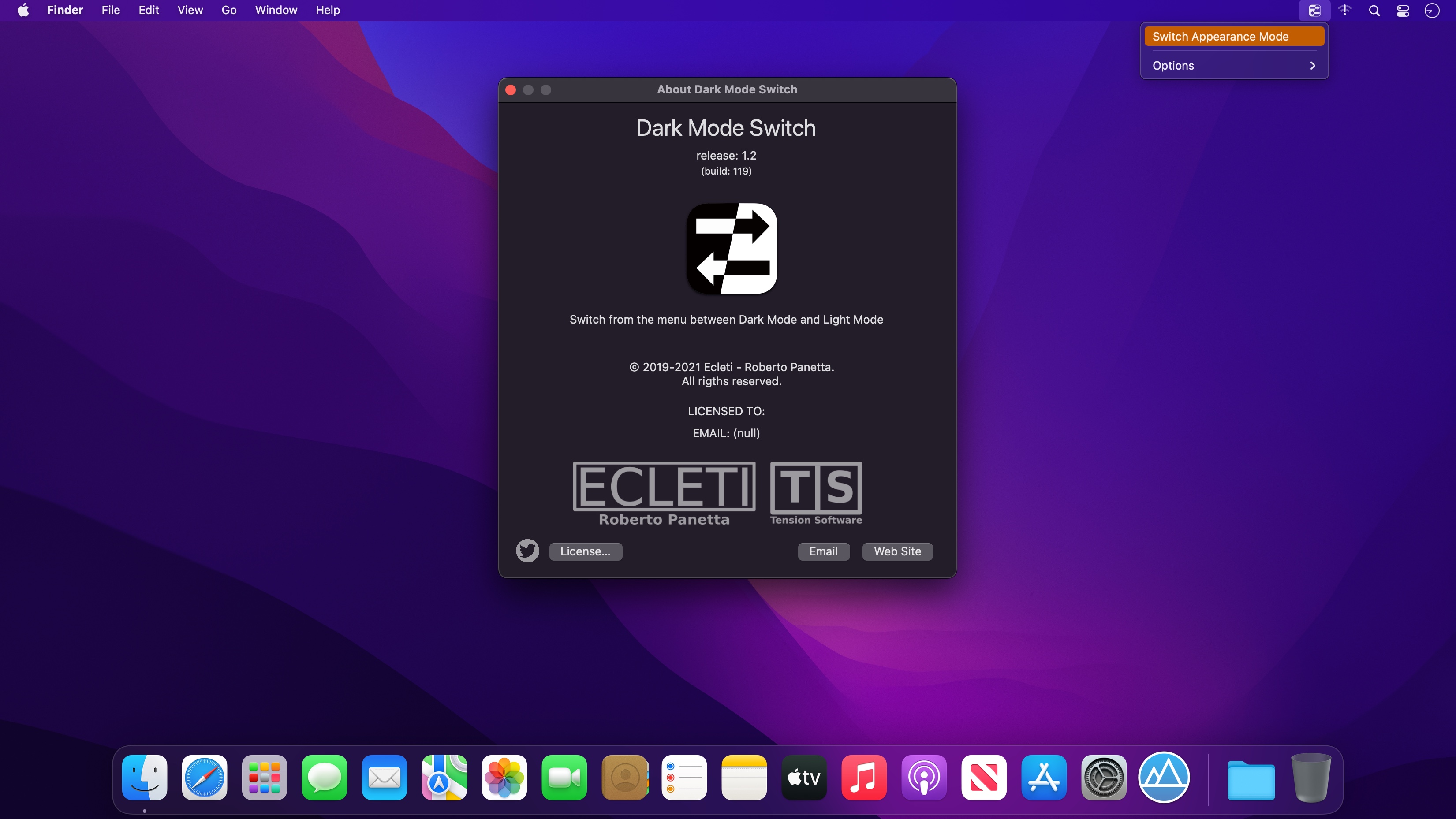 Dark Mode Switch 1.2.1 for Mac|Mac版下载 | 快速切换系统到深色模式