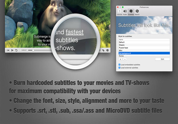 Submerge 3.9.1 for Mac|Mac版下载 | 为电影添加字幕