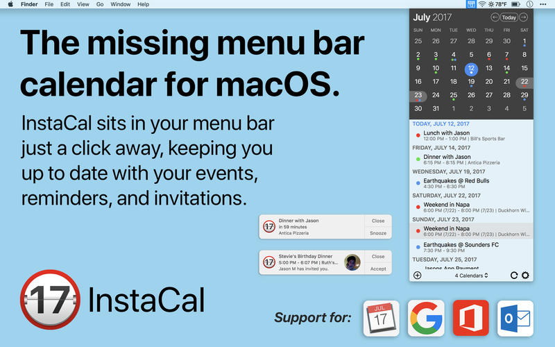 InstaCal 1.9.8 for Mac|Mac版下载 | 日历应用