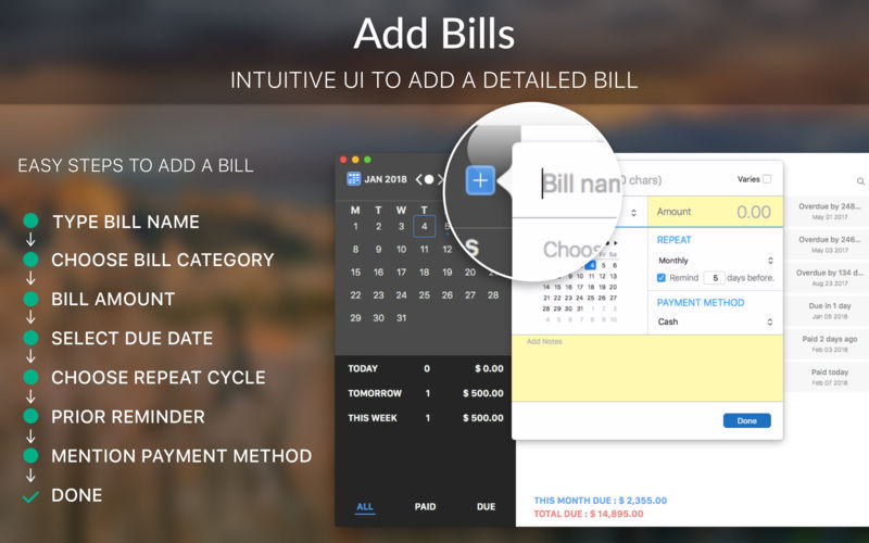 Bill Express 1.4 for Mac|Mac版下载 | 账单跟踪