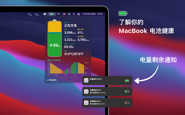 网速 & 电池 12.4.2 for Mac|Mac版下载 | 实时网速和电池健康显示