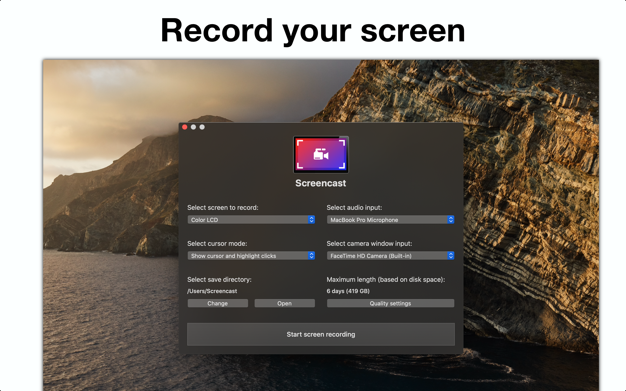 Screencast 1.9.3 for Mac|Mac版下载 | 屏幕录制软件