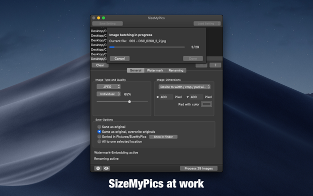 SizeMyPics 1.7.0 for Mac|Mac版下载 | 图像格式批量转换工具