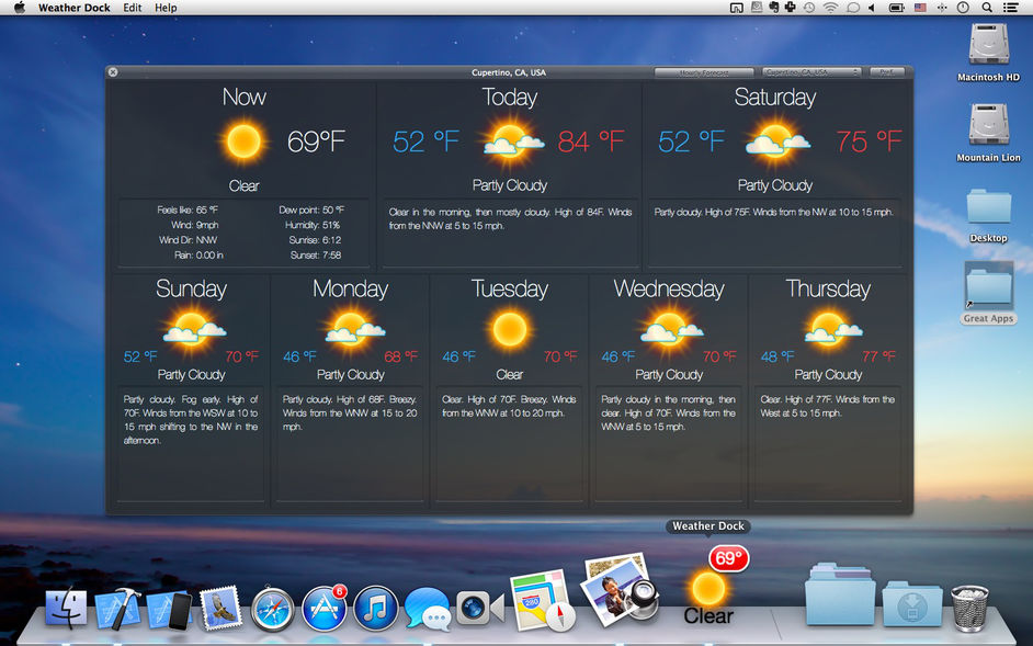 Weather Dock 5.2.1 for Mac|Mac版下载 | 准确的天气预报与动态Dock图标