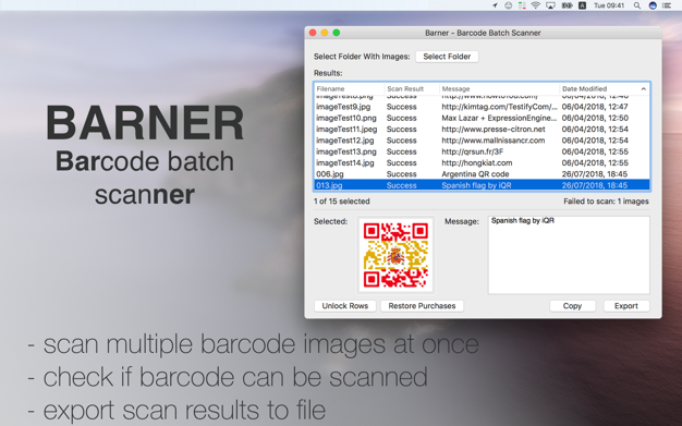 Barner - Barcode Batch Scanner 1.4.7 for Mac|Mac版下载 | 批量扫描条形码