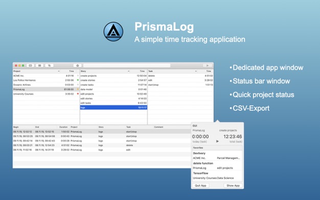PrismaLog 1.4 for Mac|Mac版下载 | 时间跟踪软件