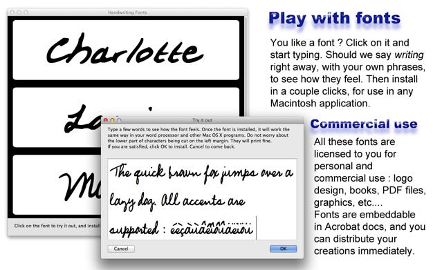 Handwriting Fonts 2.00 for Mac|Mac版下载 | 12种英文手写字体