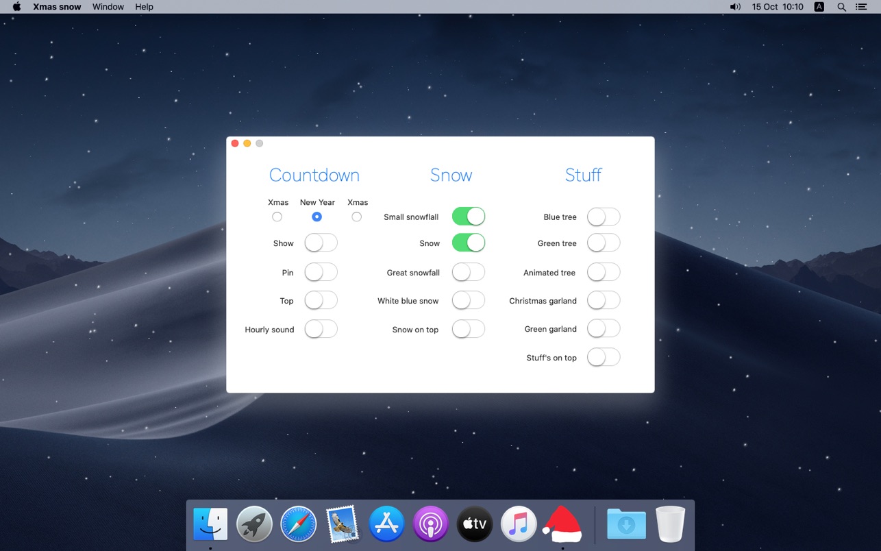 圣诞雪 1.5.3 for Mac|Mac版下载 | 桌面下雪与新年倒计时