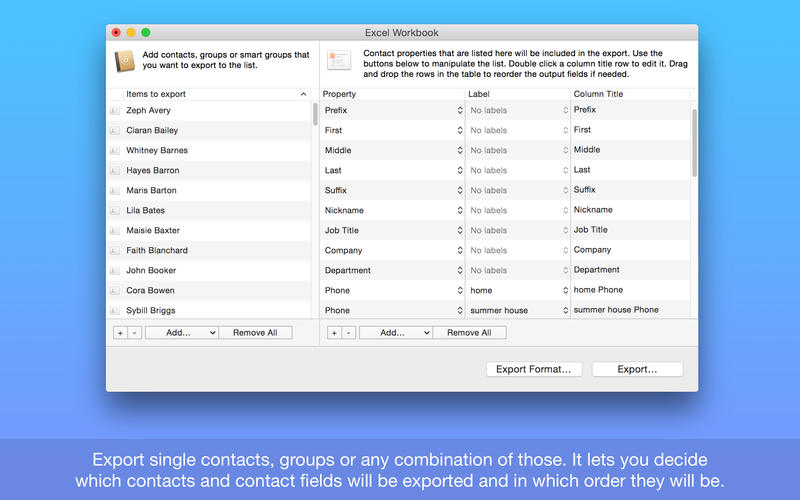 Exporter for Contacts 1.13 for Mac|Mac版下载 | 联系人导出软件
