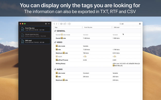 VideoScan 1.0.5 for Mac|Mac版下载 | 视频元数据显示