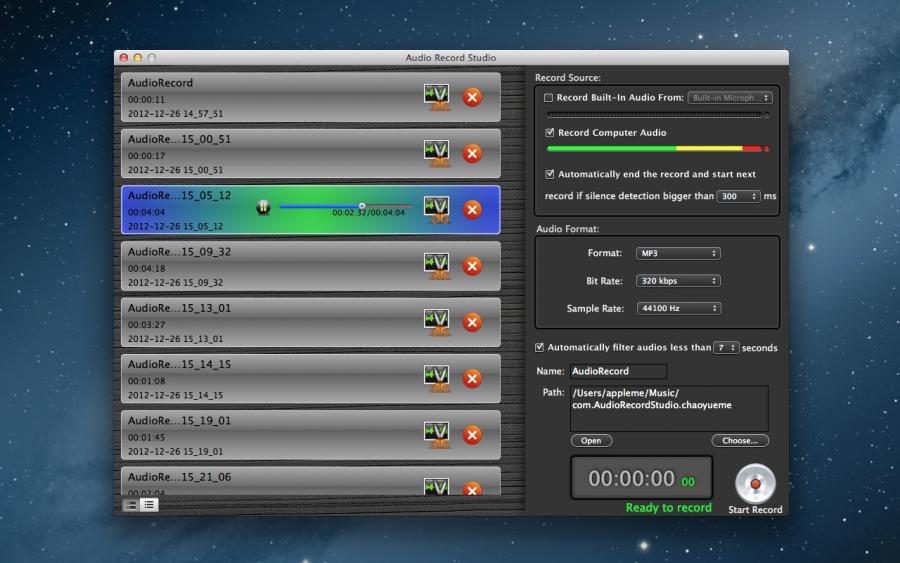 Audio Record Studio 2.1.1 for Mac|Mac版下载 | 录音软件