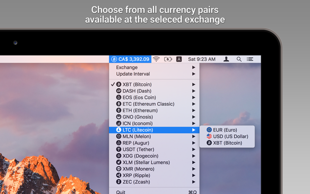 CoinTicker 3.2 for Mac|Mac版下载 | 数字货币价格监控