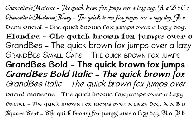 Calligraphic Fonts 2.00 for Mac|Mac版下载 | 12种英文书法字体