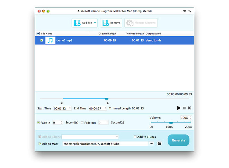 Aiseesoft iPhone Ringtone Maker 7.1.10 for Mac|Mac版下载 | iPhone手机铃声制作