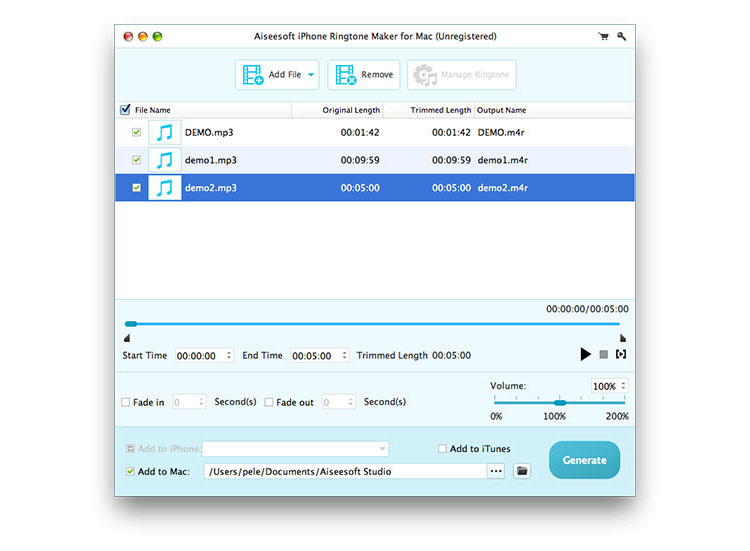 Aiseesoft iPhone Ringtone Maker 7.1.10 for Mac|Mac版下载 | iPhone手机铃声制作