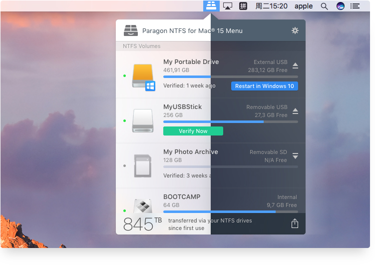 Paragon NTFS 15.5.100 for Mac|Mac版下载 | 让Mac读写NTFS格式硬盘