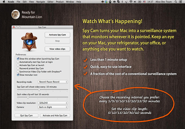 Spy Cam 3.5 for Mac|Mac版下载 | 视频监控软件