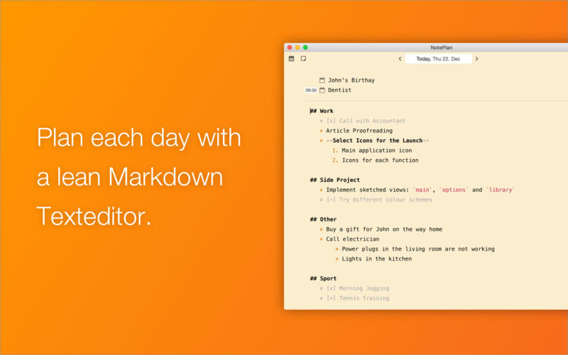 NotePlan 1.6.30 for Mac|Mac版下载 | Markdown 日历