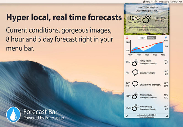 Forecast Bar 5.0 for Mac|Mac版下载 | 状态栏天气预报应用