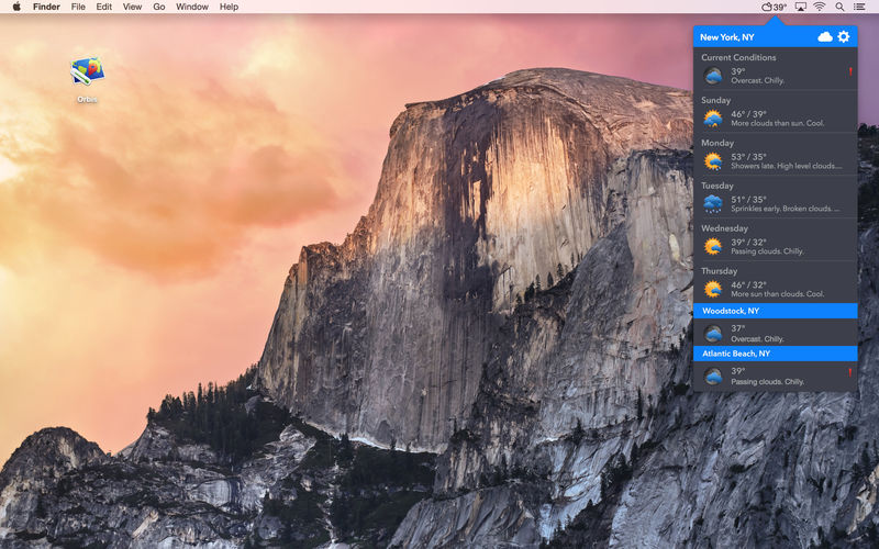 Orbis 5.0.1 for Mac|Mac版下载 | 菜单栏天气工具