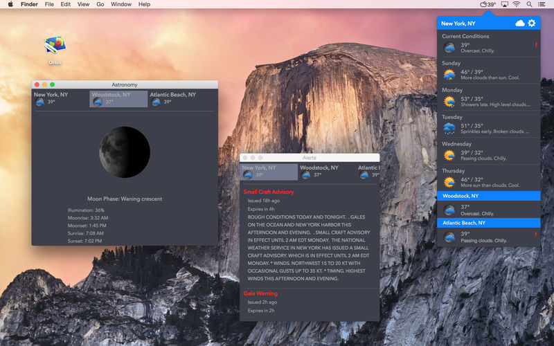 Orbis 5.0.1 for Mac|Mac版下载 | 菜单栏天气工具