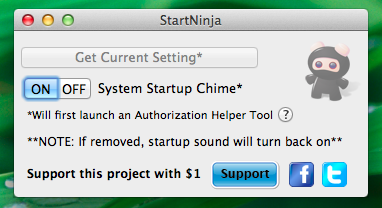 StartNinnja 1.0.1 for Mac|Mac版下载 | 关闭Mac开机声音