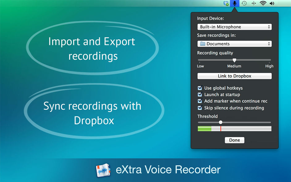 eXtra Voice Recorder 3.2.1 for Mac|Mac版下载 | 录音及音频管理