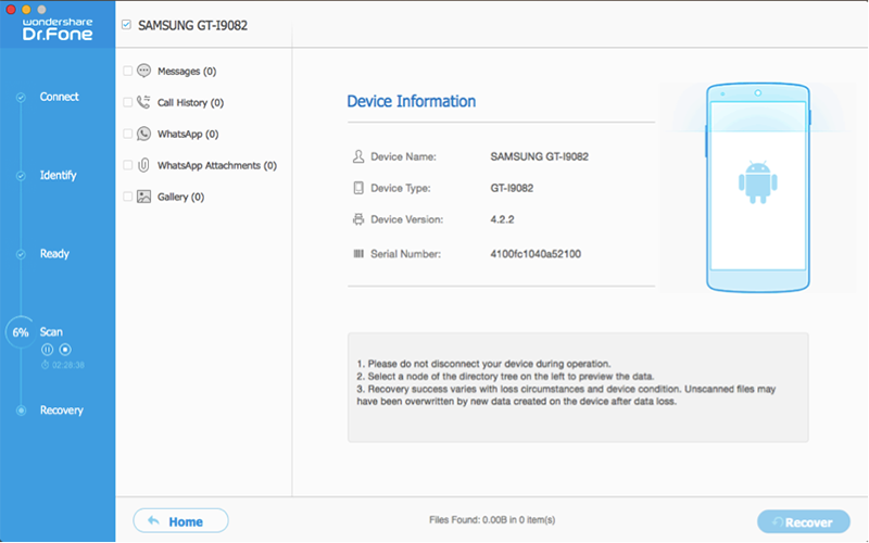 Wondershare Dr.Fone for Android 1.4.1 for Mac|Mac版下载 | 安卓数据恢复软件