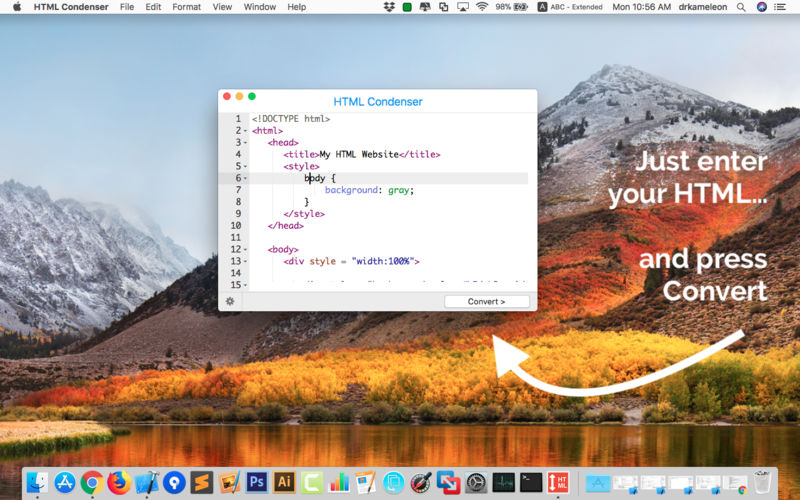 HTML Condenser 1.3 for Mac|Mac版下载 | 压缩HTML代码工具