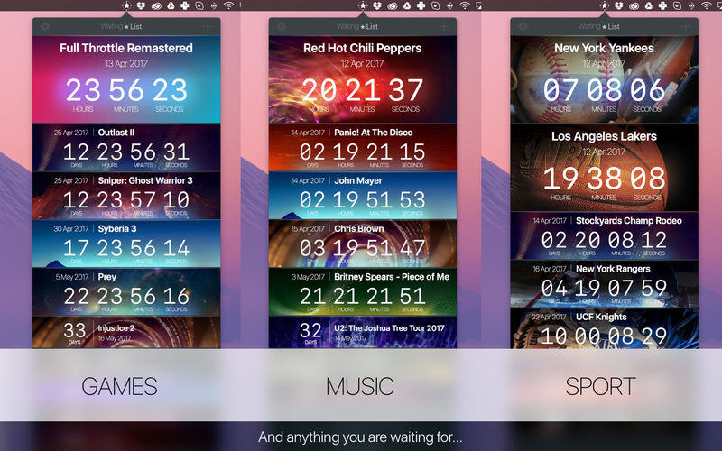 WaitingList 1.2.3 for Mac|Mac版下载 | 事件倒计时定时器