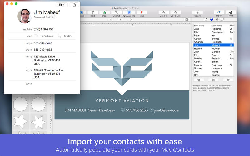 Business Card Designer - Create business cards 1.2.1 for Mac|Mac版下载 | 名片设计软件