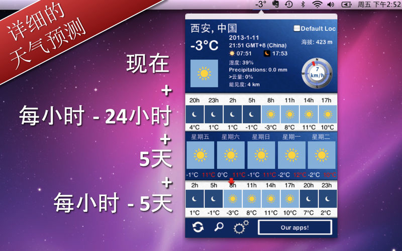 5天内的天气 + 1.3 for Mac|Mac版下载 | 