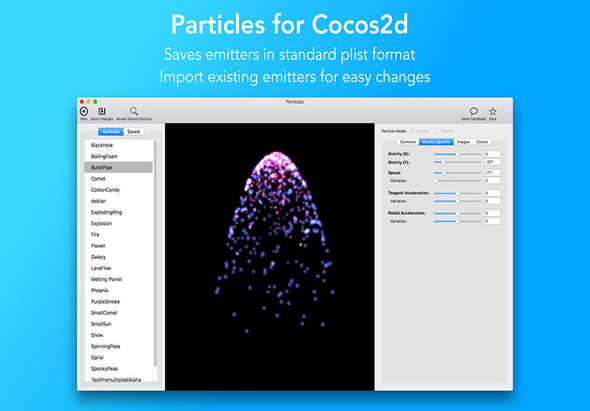 Particles for Cocos2d 2.4.4 for Mac|Mac版下载 | 粒子图案生成器