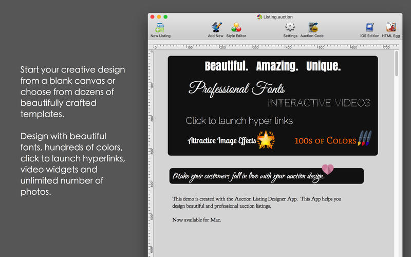 Auction Listing Designer Pro 5.84.1 for Mac|Mac版下载 | 拍卖列表设计编辑工具