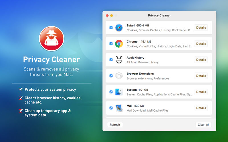 Privacy Cleaner-Click & Clean 1.2 for Mac|Mac版下载 | 清除历史记录缓存软件