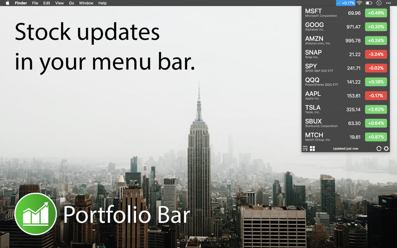 Portfolio Bar 1.2.4 for Mac|Mac版下载 | 出色的股票更新软件