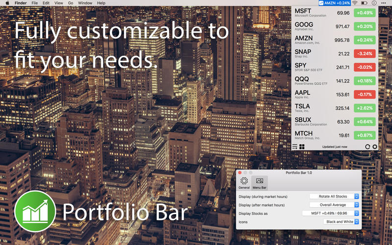 Portfolio Bar 1.2.4 for Mac|Mac版下载 | 出色的股票更新软件