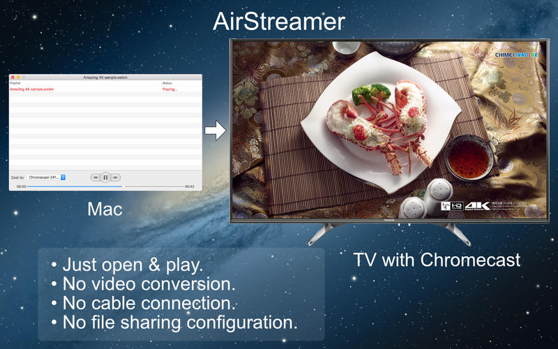 AirStreamer - for Google Chromecast 1.5 for Mac|Mac版下载 | 视频播放软件