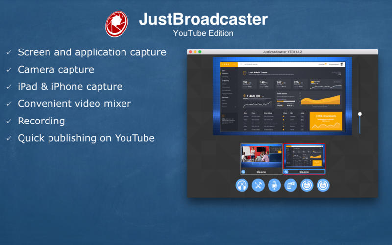 JustBroadcaster YTEd 1.7.7 for Mac|Mac版下载 | Youtube直播及录像制作工具