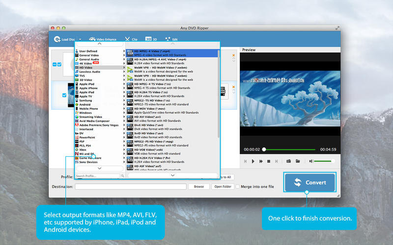 Any DVD Ripper-将DVD转换为MP4 3.7.95 for Mac|Mac版下载 | 视频格式转换