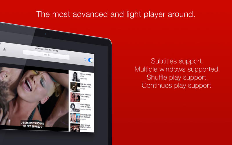 NoFlashTube - A player for YouTube 2.2.0 for Mac|Mac版下载 | 在线视频播放器软件